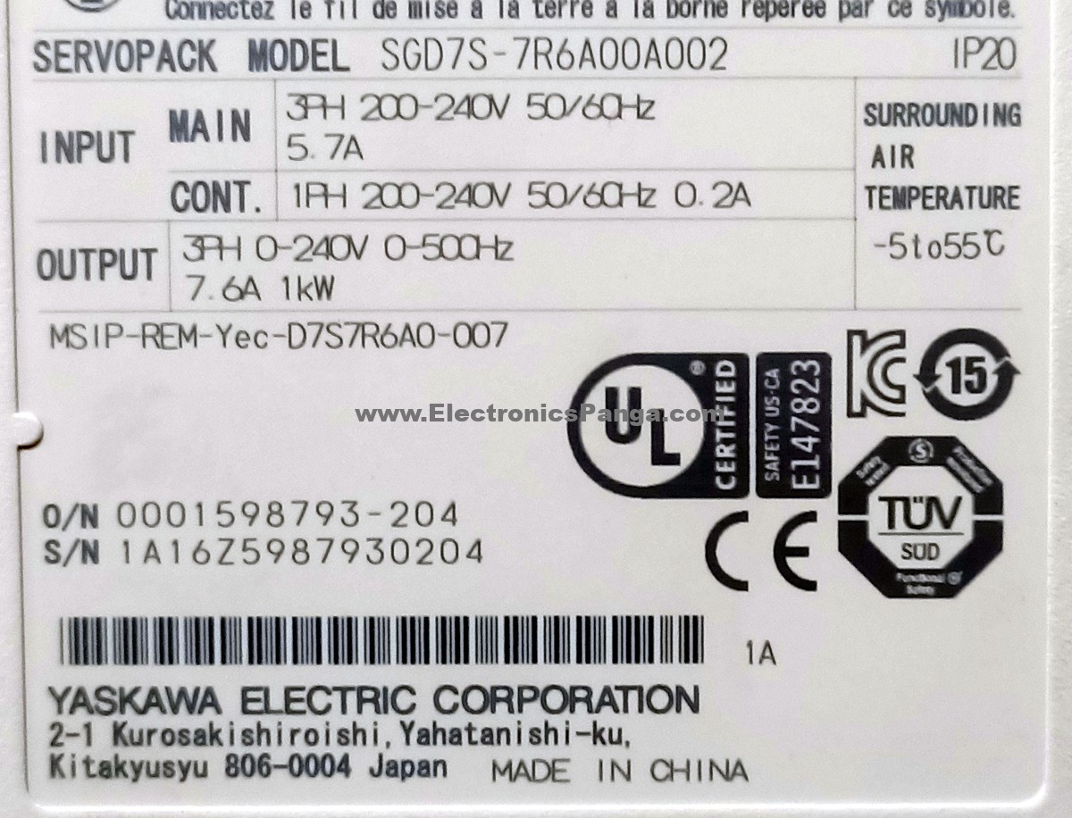 YASKAWA 1Kw (1000W) SGD7S-7R6A00A002 AC Servo Driver SD1379 - Image 4
