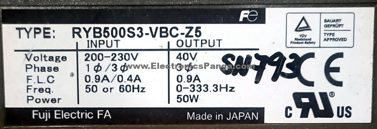 FUJI ELETRIC 50w (0.05kw) RYB500S3-VBC-Z5 AC Servo Driver SD1426 - Image 3