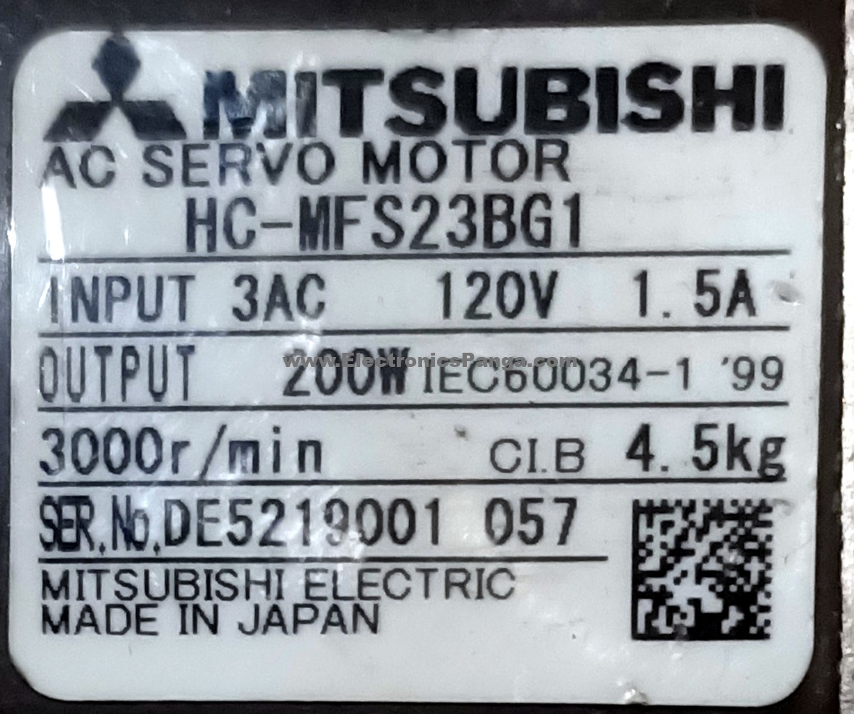 MITSUBISHI 200W (0.2Kw) HC-MFS23BG1 AC Servo Motor SM1184 - Image 2