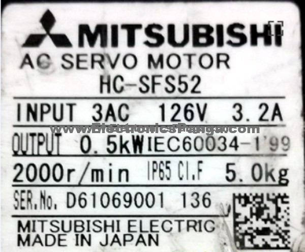 MITSUBISHI 500w (0.5Kw) HC-SFS52 AC Servo Motor Encoder RE215 - Image 2