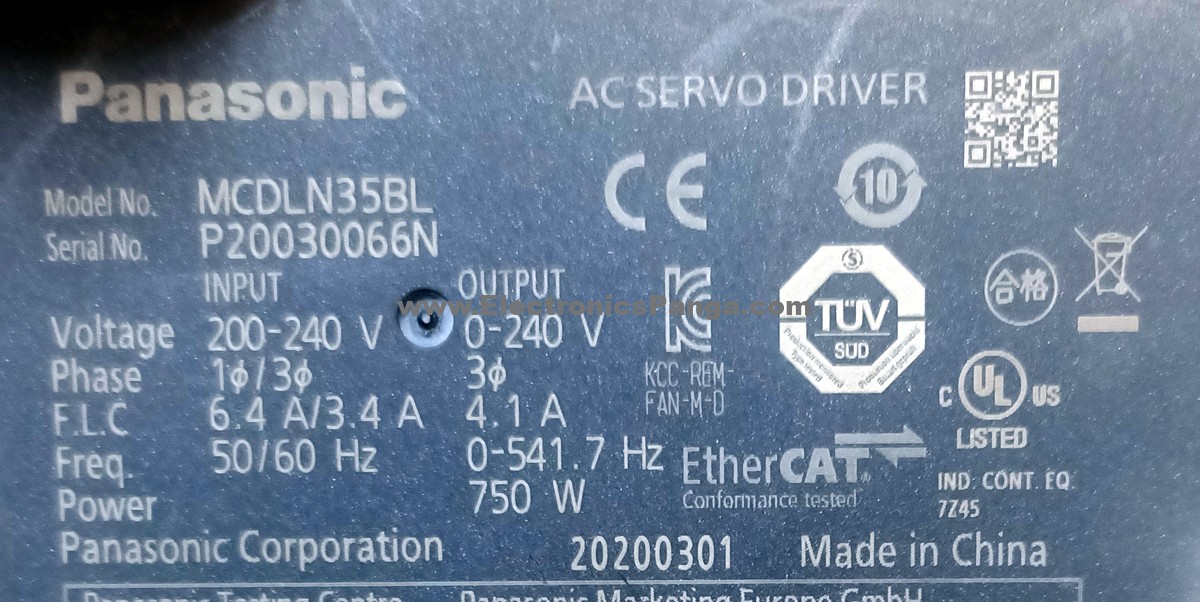PANASONIC 750W (0.75Kw) MCDLN35BL AC Servo Driver SD1457 - Image 3
