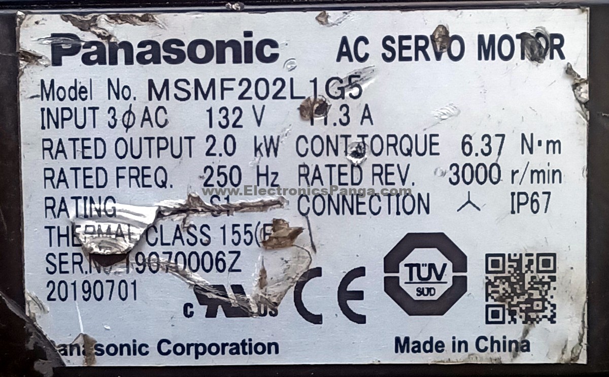 PANASONIC A6 2Kw (2000W) MSMF202L1G5 AC Servo Motor SM1167 - Image 2