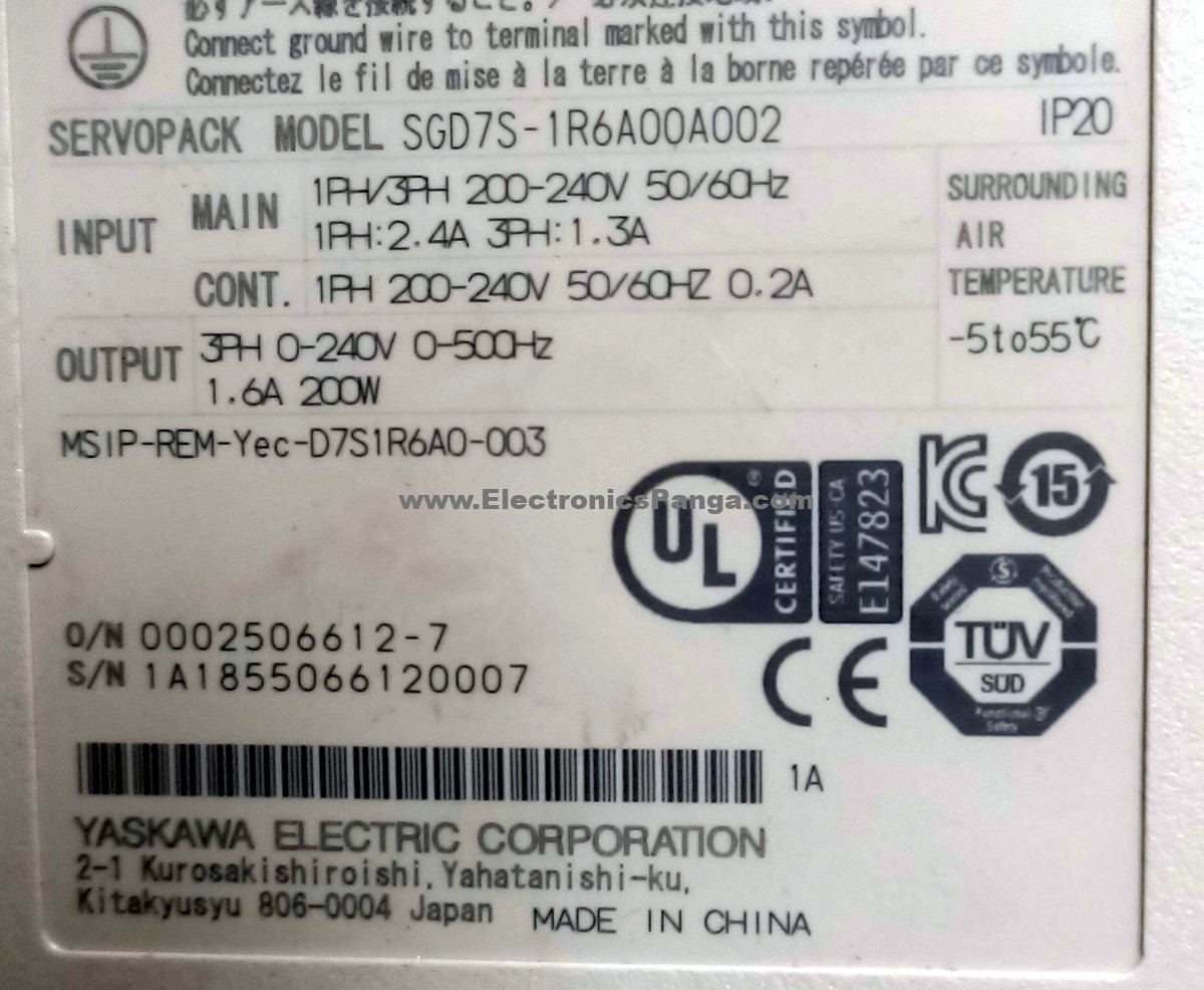 YASKAWA 200W (0.2Kw) SGD7S-1R6A00A002 AC Servo Driver SD1452 - Image 4