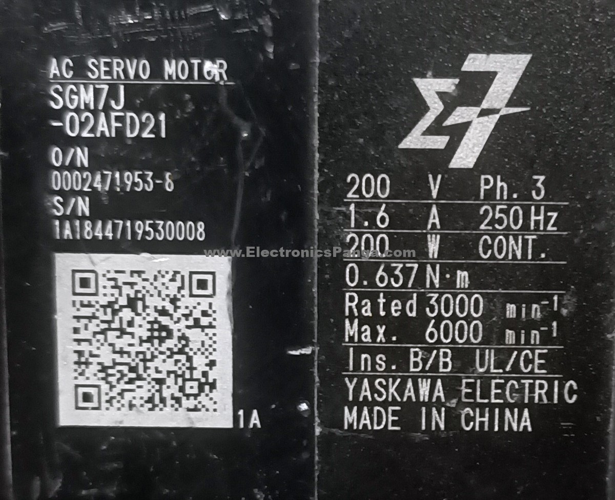 YASKAWA 200W (0.2Kw) SGM7J-02AFD21 AC Servo Motor SM2014 - Image 2