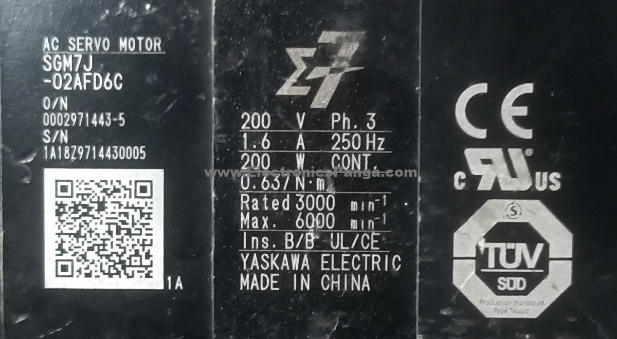 YASKAWA 200W (0.2Kw) SGM7J-02AFD6C AC Servo Motor SM2013 - Image 2