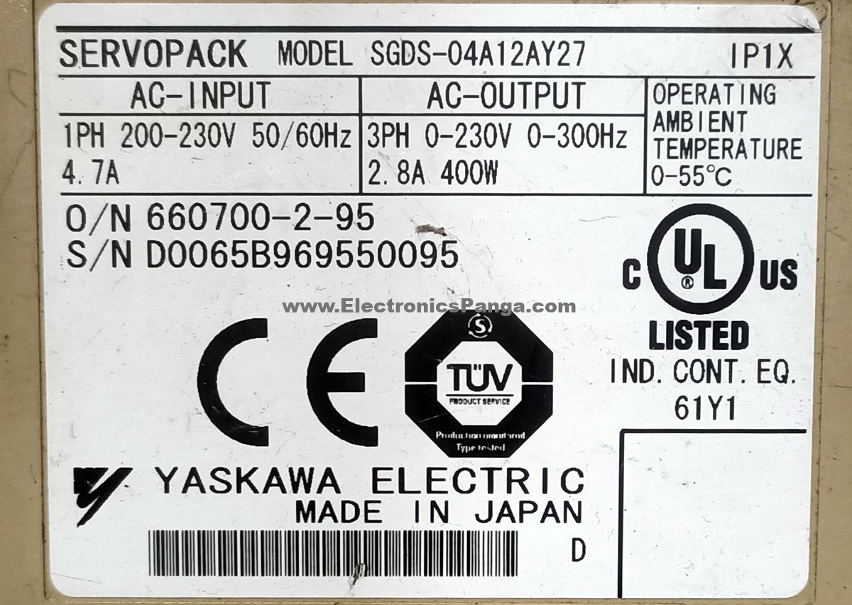 YASKAWA 400w (0.4kw) SGDS-04A12AY27 AC Servo Driver SD1424 - Image 3
