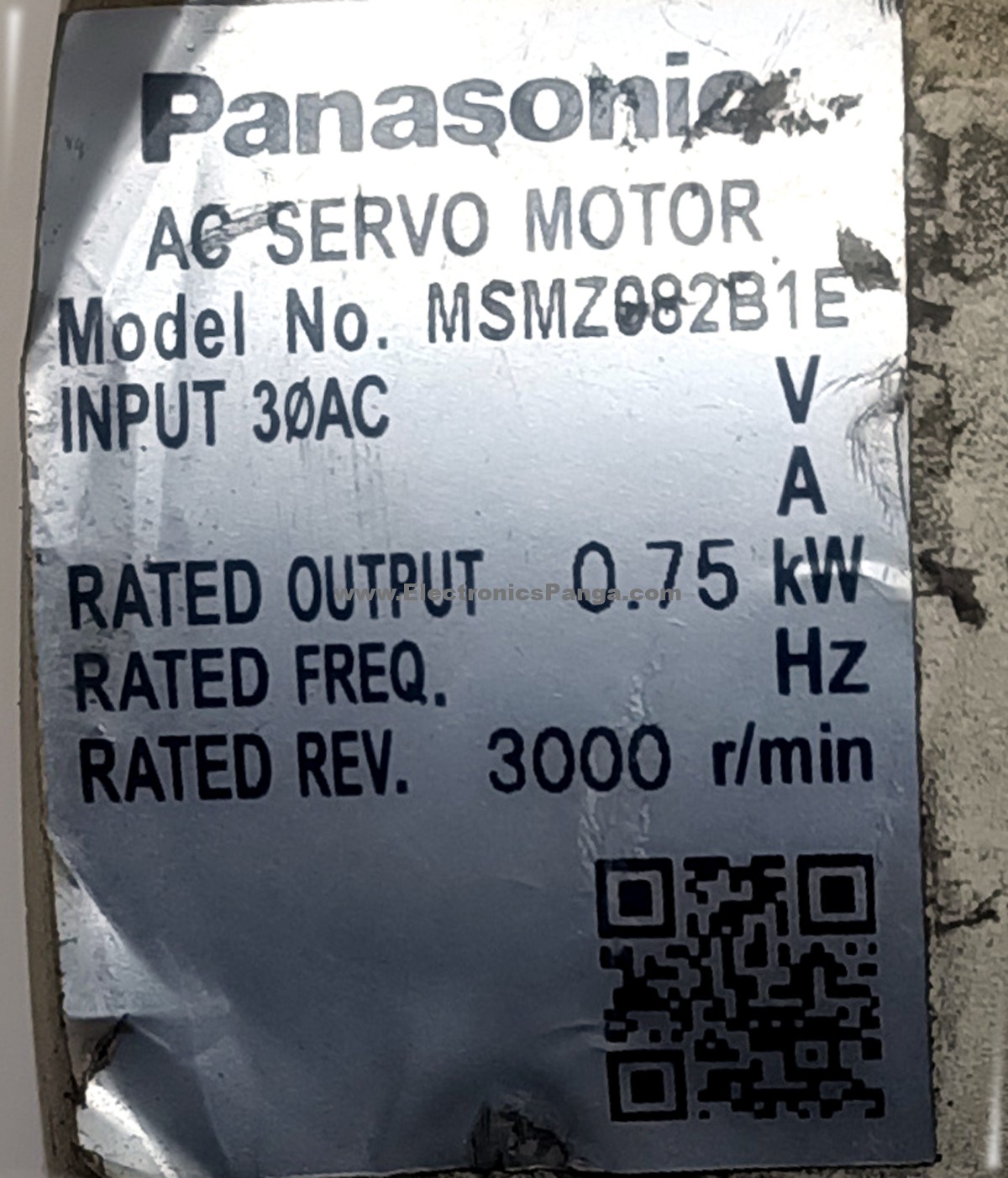 PANASONIC 750W (0.75Kw) MSMZ082B1E AC Servo Motor SM1299 - Image 2