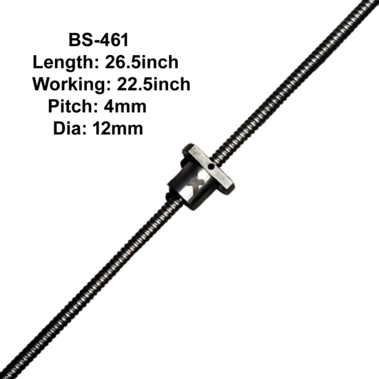 12X4 HIWIN CNC Ball Screw With Nut 4mm Pitch 22.5inch Working and 26.5inch Length BS-461