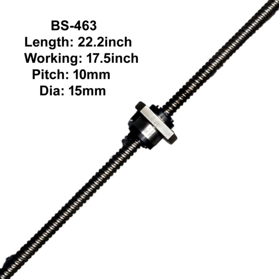 15X10 PMI CNC Ball Screw With Nut 10mm Pitch 17.5inch Working and 22.2inch Length BS-463