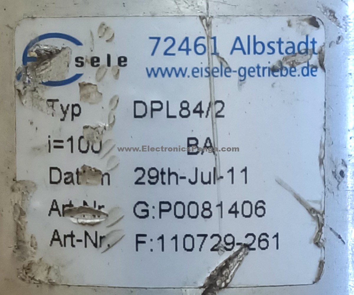 EISELE 100:1 Ratio DPL84/2 Reducer Gearbox For 750w Servo Motor G1410 - Image 2
