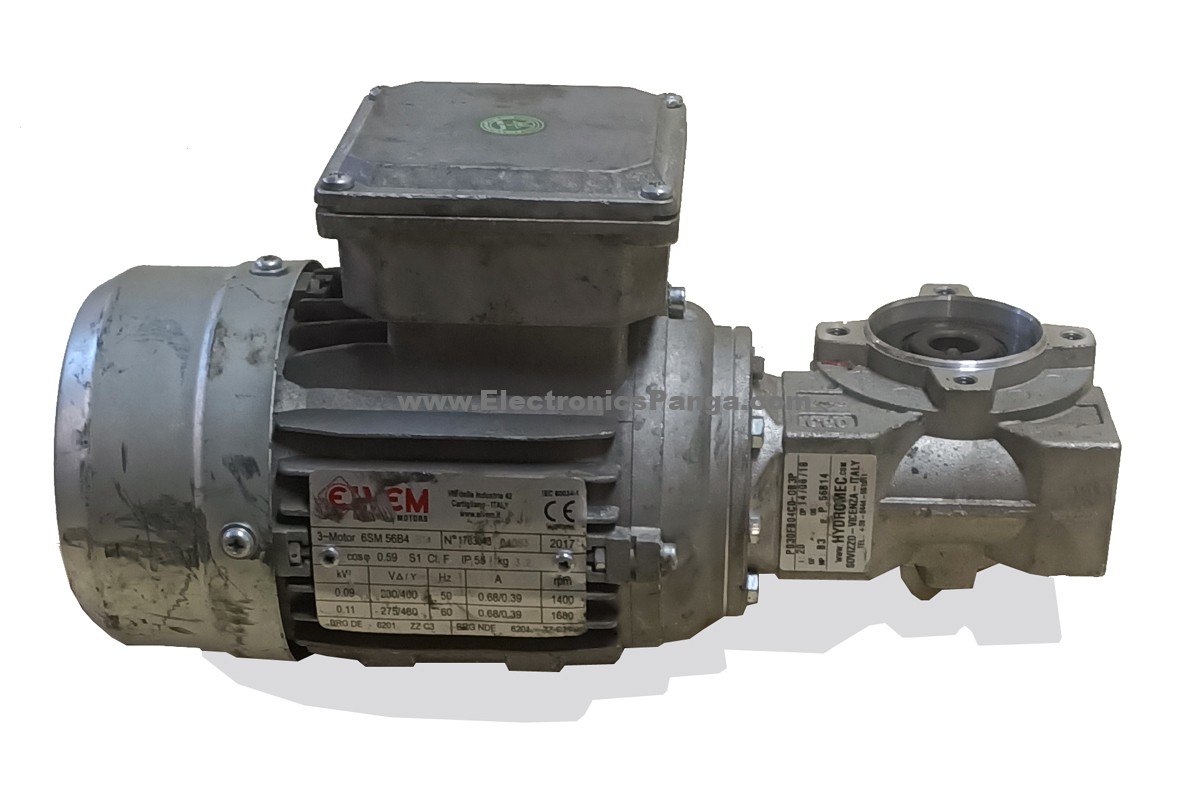 ELVEM 6T1 56B4 B14 0.09-0.11Kw 230-480V 1360-1640Rpm Induction Gear Motor DM168 - Image 4