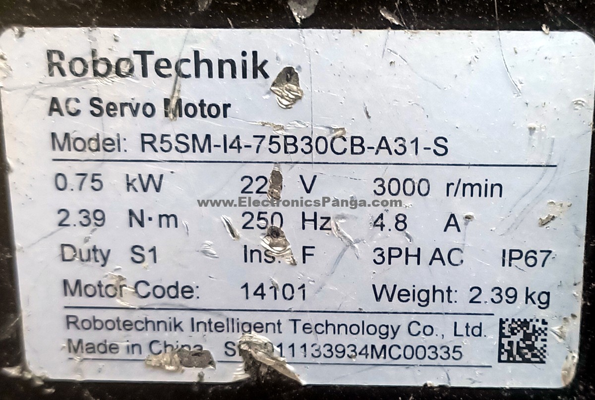 INOVANCE Robo Technik 750W (0.75Kw) R5SM-I4-75B30CB-A31-S AC Servo Motor SM1245 - Image 2