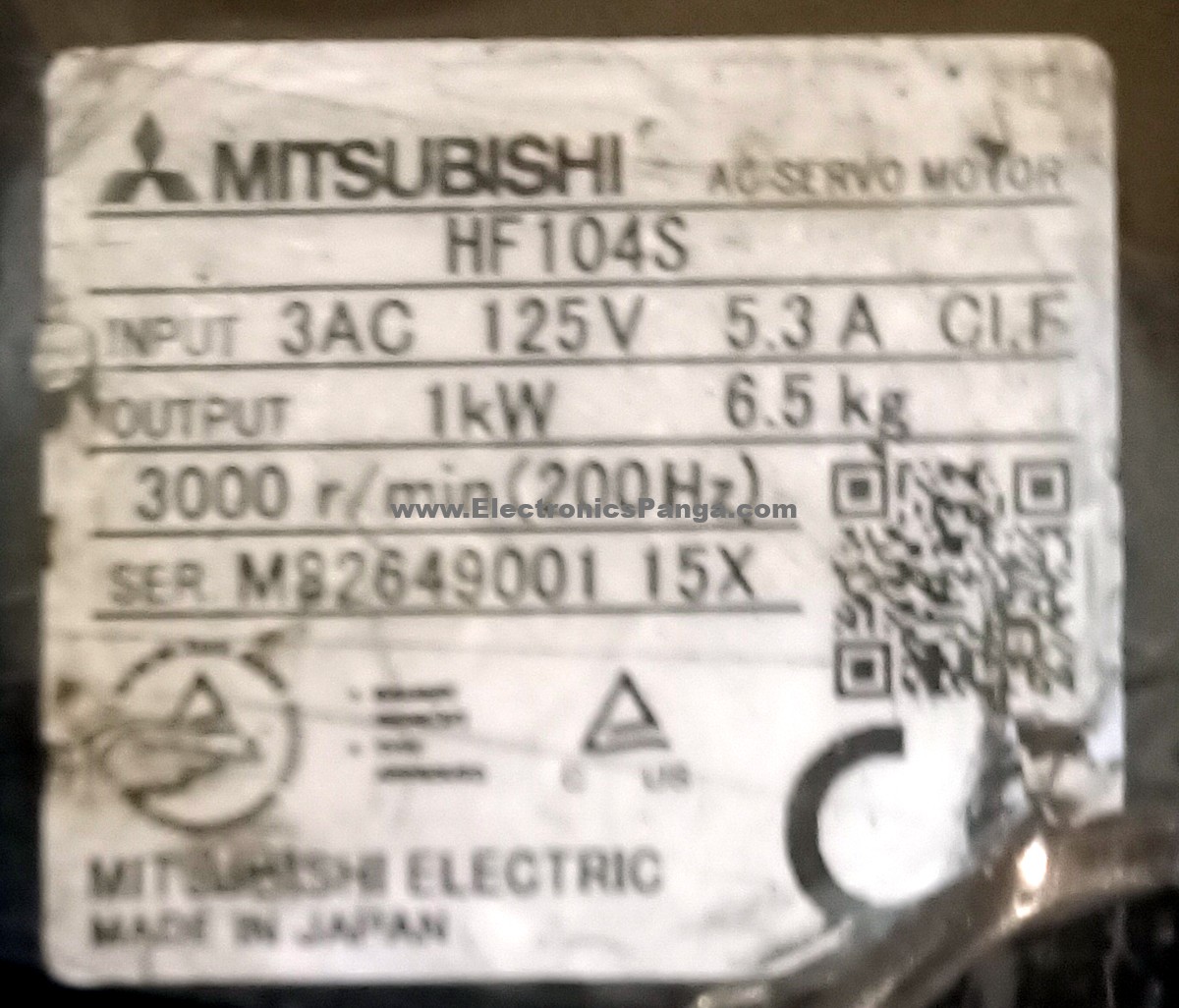 MITSUBISHI 1Kw (1000W) HF104S AC Servo Motor SM1286 - Image 2