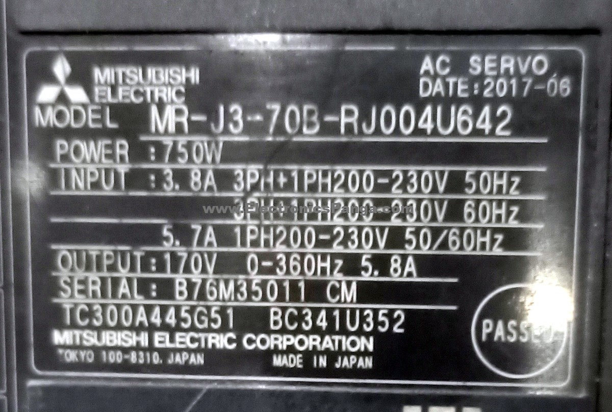 MITSUBISHI 750W (0.75Kw) MR-J3-70B-RJ004U642 AC Servo Driver SD1464 - Image 2