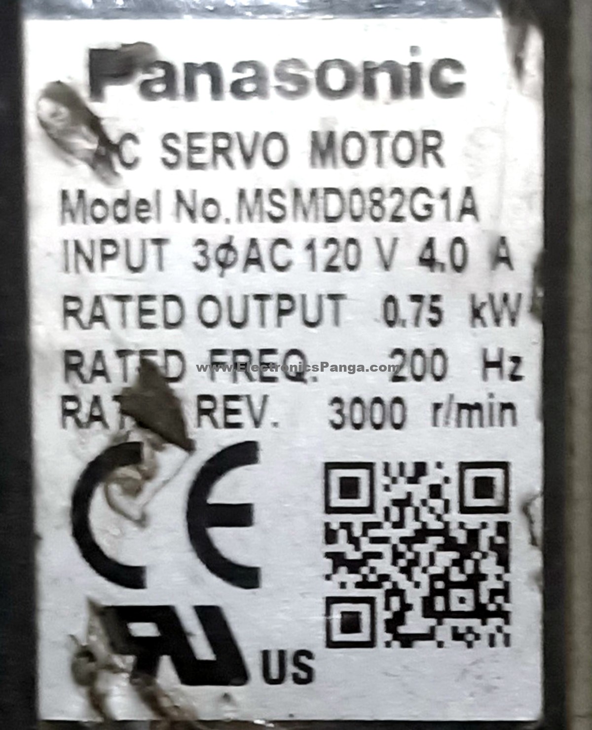 PANASONIC 750W (0.75Kw) MSMD082G1A AC Servo Motor SM1220 - Image 2