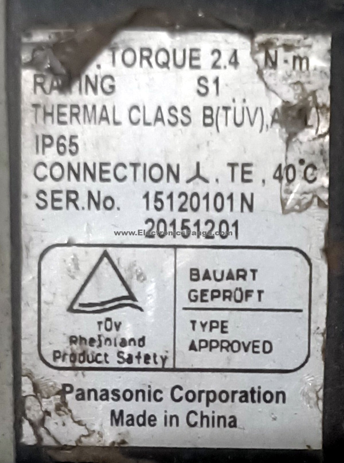 PANASONIC 750W (0.75Kw) MSMD082G1A AC Servo Motor SM1220 - Image 3