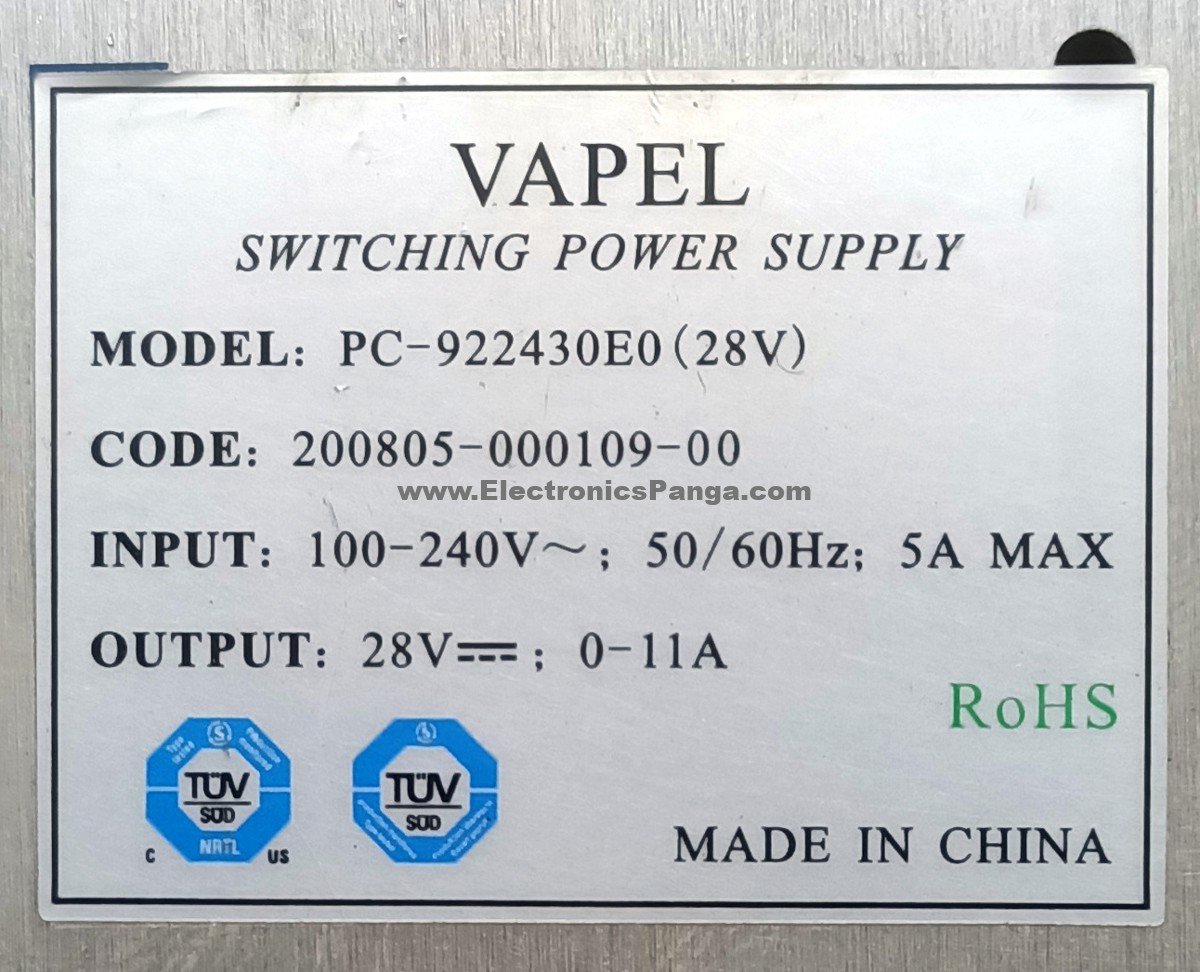 ROHS PC-922430E0(28V) 28V 0-11A AC To DC Single Output Switching Power Supply P417 - Image 2