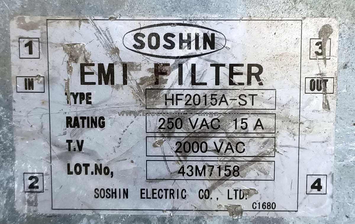 SOSHIN HF2015A-ST 250V 15A EMI Filter F102 - Image 2