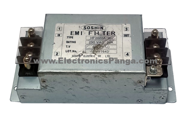 SOSHIN HF2020A-WU 250V 20A EMI Filter F92 - Image 3