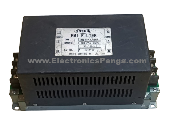 SOSHIN HF3030C-SEF 500V 30A 50/60Hz EMI Filter F97 - Image 3