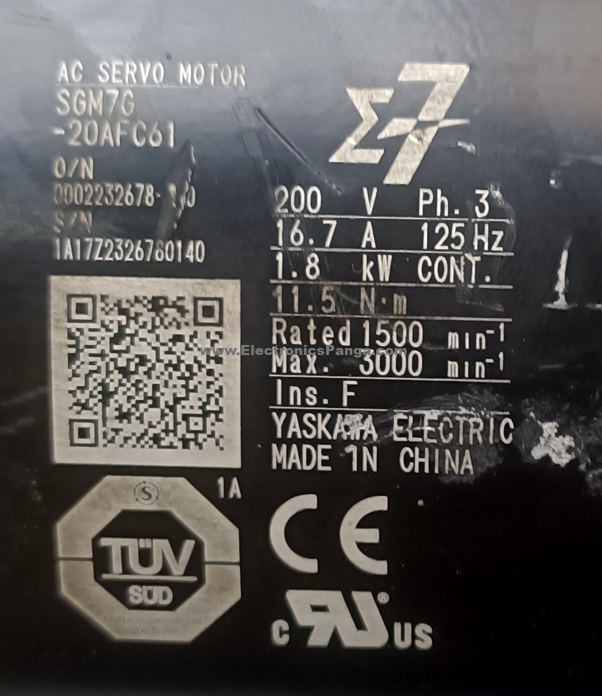 YASKAWA Sigma-7 SGM7G-20AFC61 AC Servo Motor SM1260 - Image 2