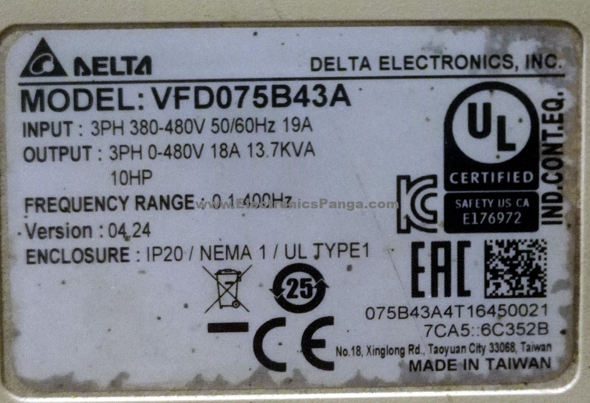 DELTA 7.5Kw (7500W) VFD-B VFD075B43A Inverter NR39 - Image 2