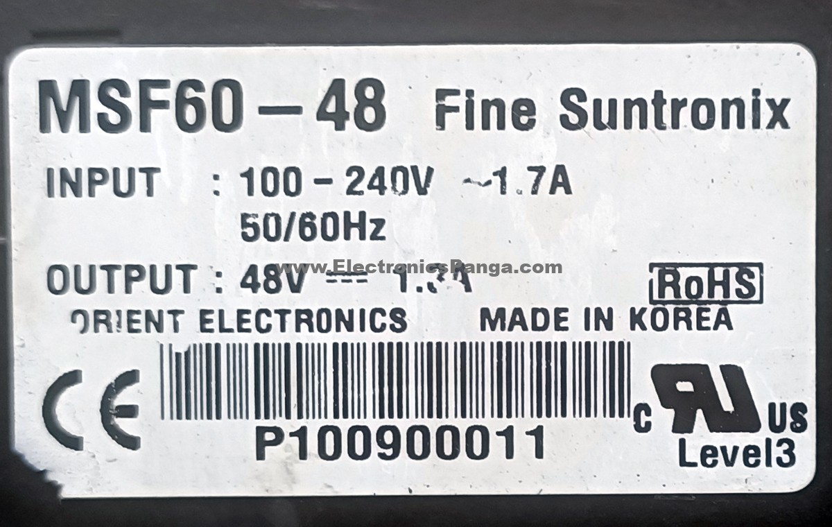 FINE SUNTRONIX MSF60-48 48V/DC 1.3A AC TO DC Single Output Switching Power Supply P428 - Image 2