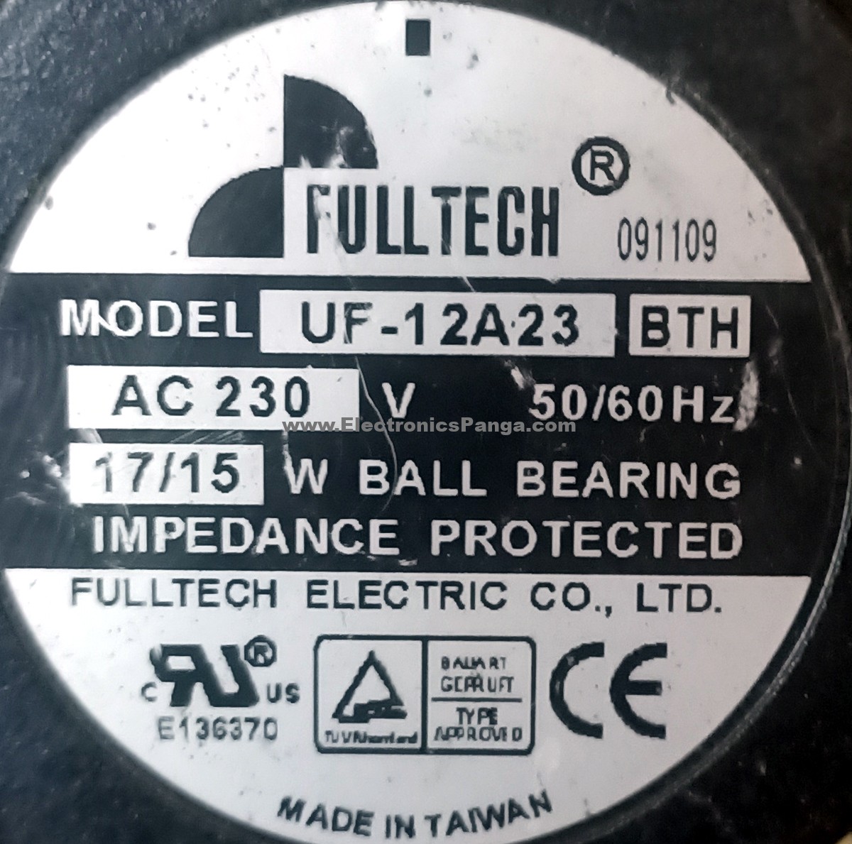 FULLTECH ELECTRIC UF-12A23 BTH 230V 15-17W 50/60Hz 2-Wires Coolling Fan AS675 - Image 2