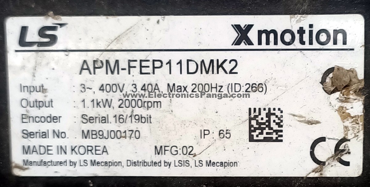 LS XMOTION 1.1Kw (1100W) APM-FEP11DMK2 AC Servo Motor SM1338 - Image 2