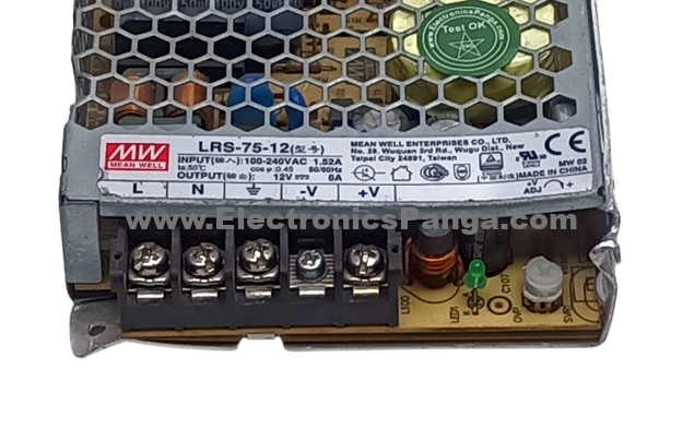 MEAN WELL LRS-75-12 12V/DC 6A AC TO DC Single Output Switching Power Supply P427 - Image 4