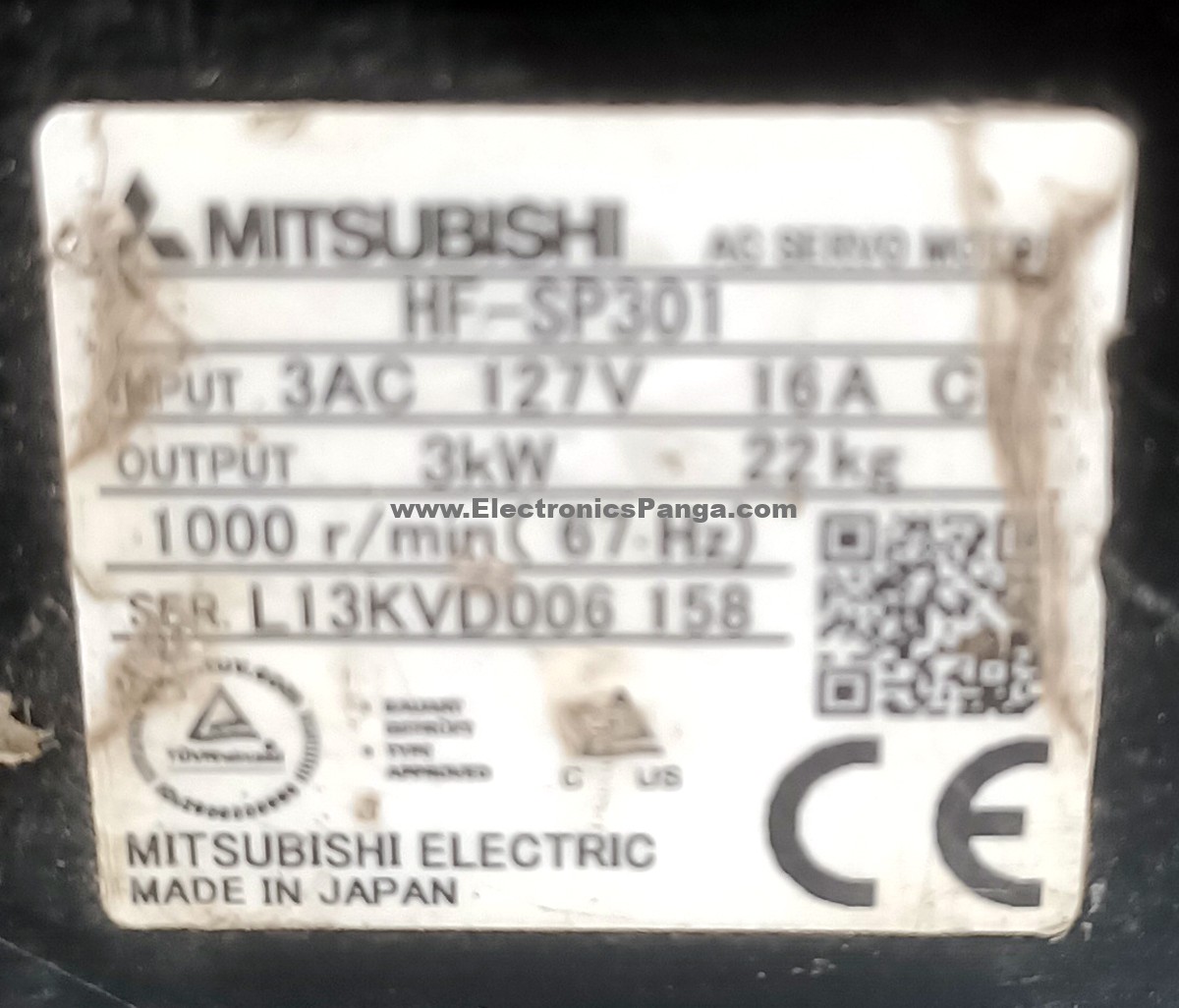 MITSUBISHI 3Kw (3000W) HF-SP301 AC Servo Motor SM1344 - Image 2