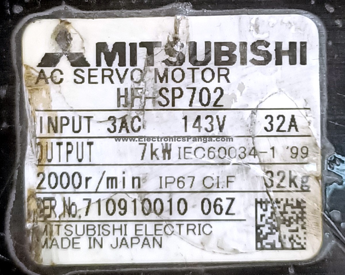 MITSUBISHI 7Kw (7000W) HF-SP702 AC Servo Motor SM1335 - Image 2