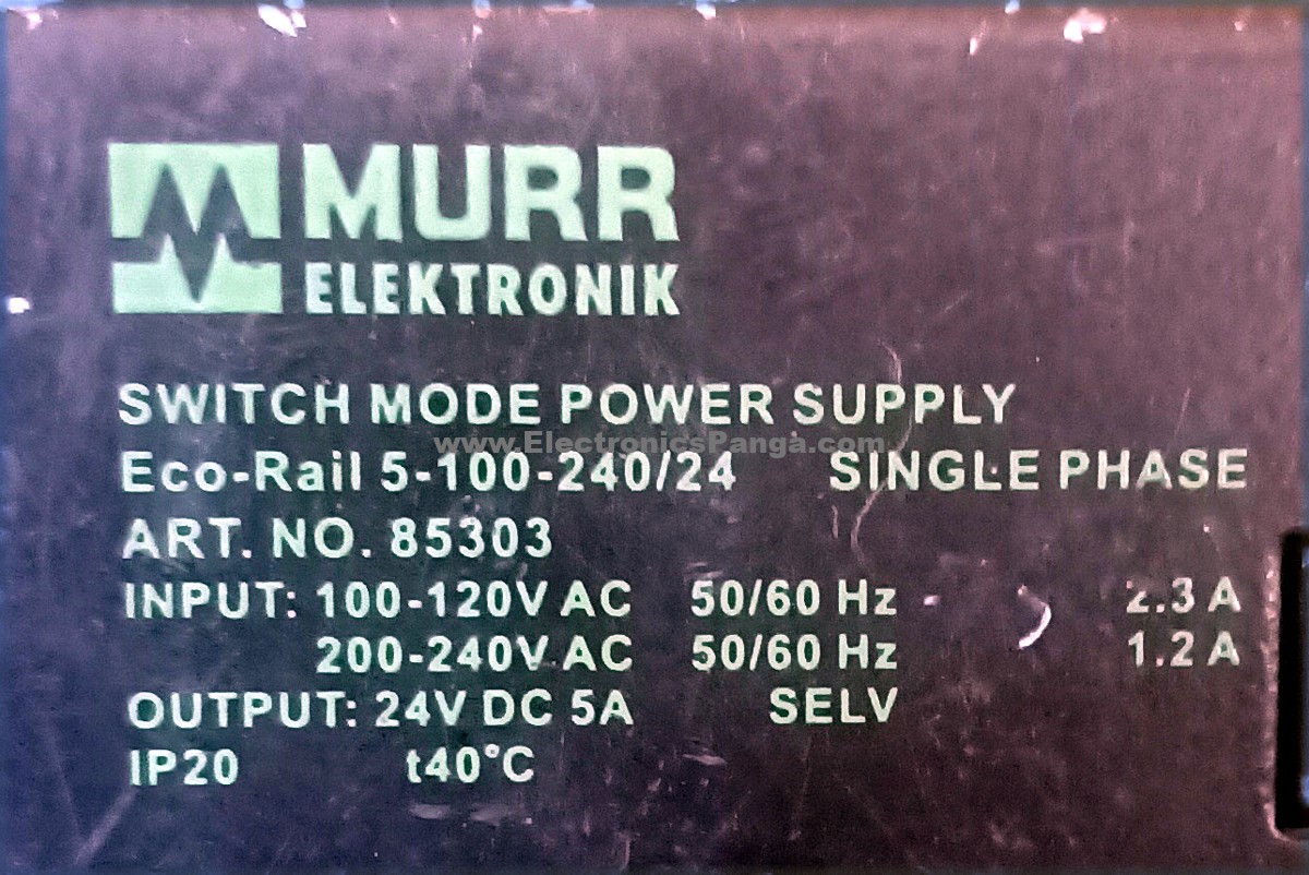 MURR ELEKTRONIK 85303 24V/DC 5A AC TO DC Single Output Switching Power Supply P422 - Image 2