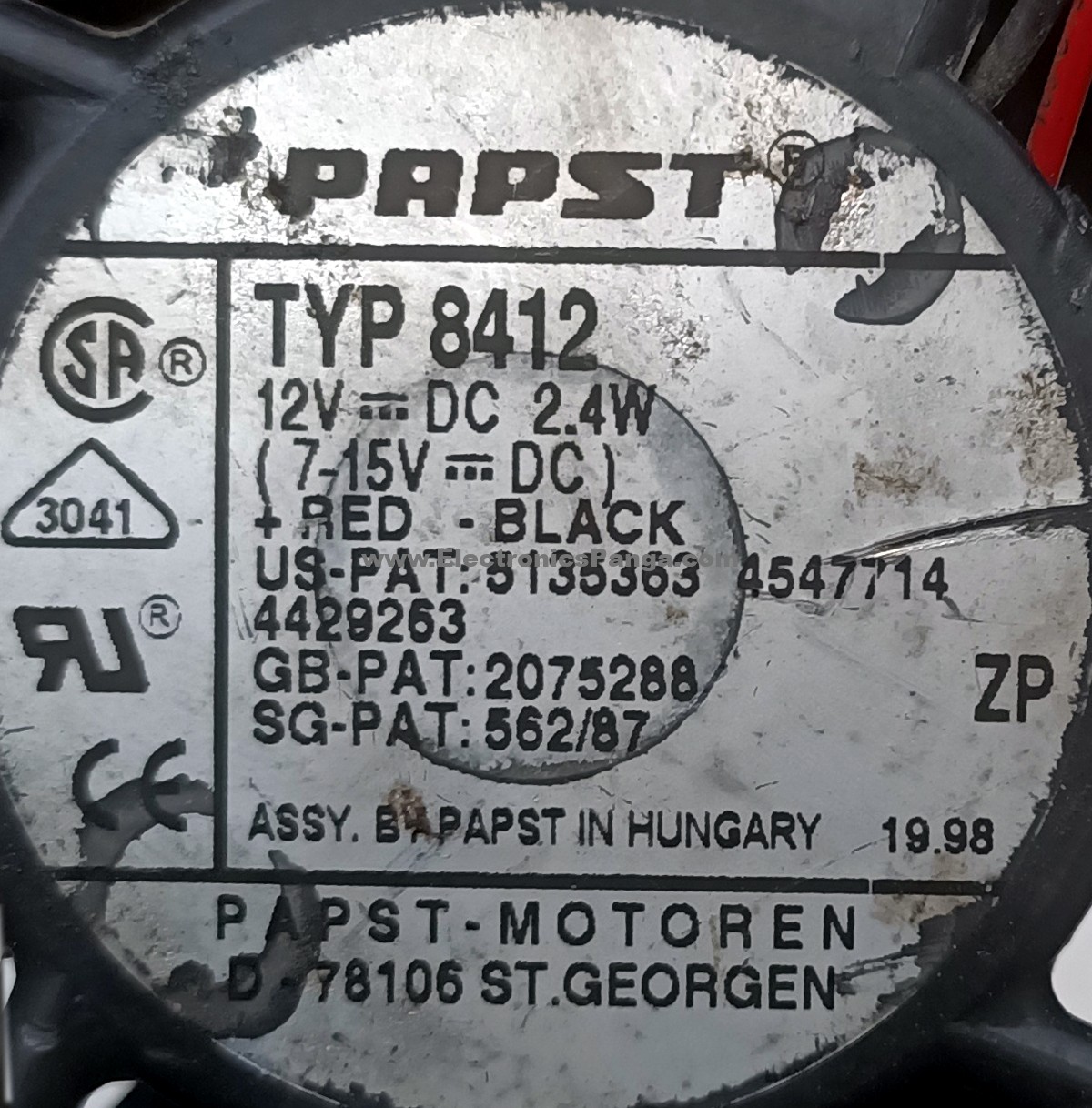 PAPST TYP8412 12V/DC 2.4W 2-Wires Cooling Fan AS669 - Image 2