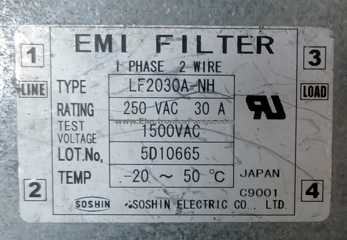 SOSHIN LF2030A-NH 250V 30A EMI Filter F103 - Image 2