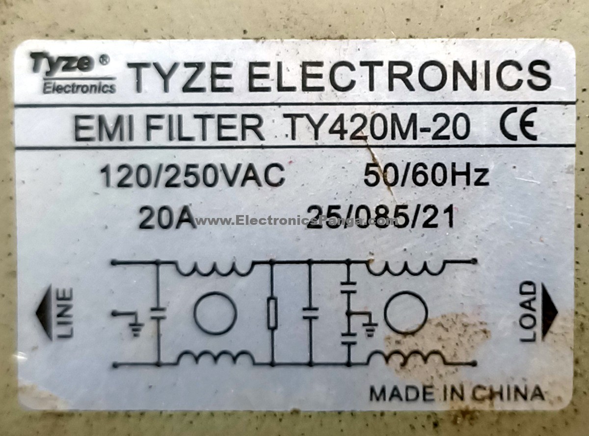 TYZE ELECTRONICS TY420M-20 120-250V/AC 20A 50/60Hz EMI Filter F116 - Image 2
