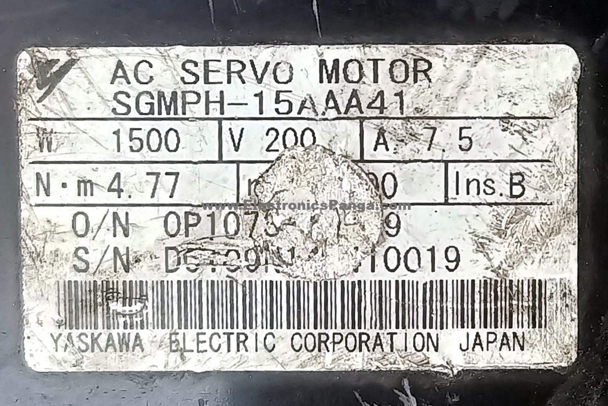YASKAWA 1500W (1.5Kw) SGMPH-15AAA41 AC Servo Motor SM1324 - Image 2