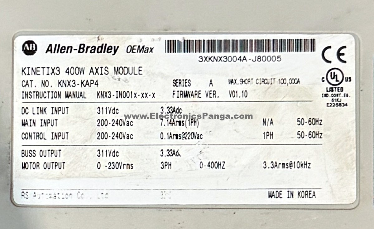 ALLEN-BRADLEY 400W (0.4Kw) KNX3-KAP4 AC Servo Driver SD1546 - Image 3
