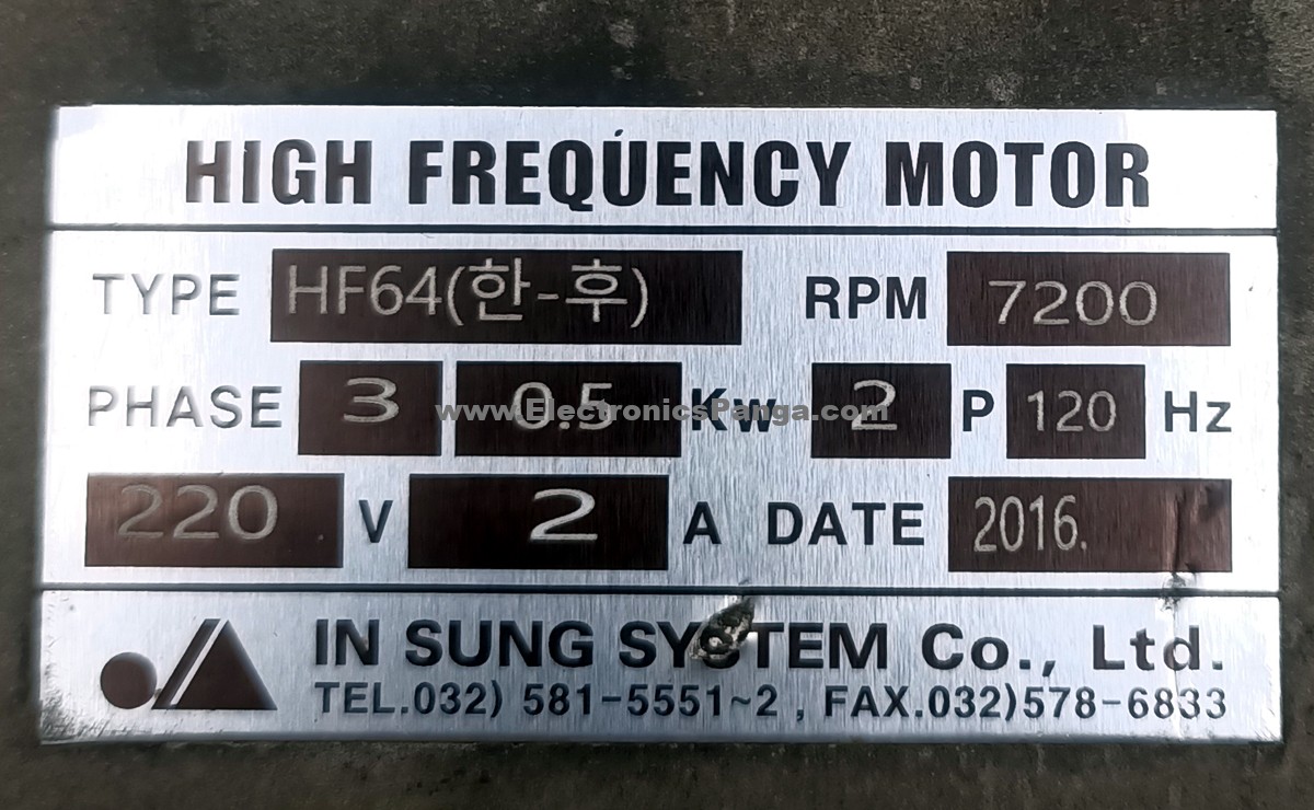IN SUNG 0.5Kw (500W) HF64 220V 7200Rpm High Frequency Motor Spindle SR45 - Image 5