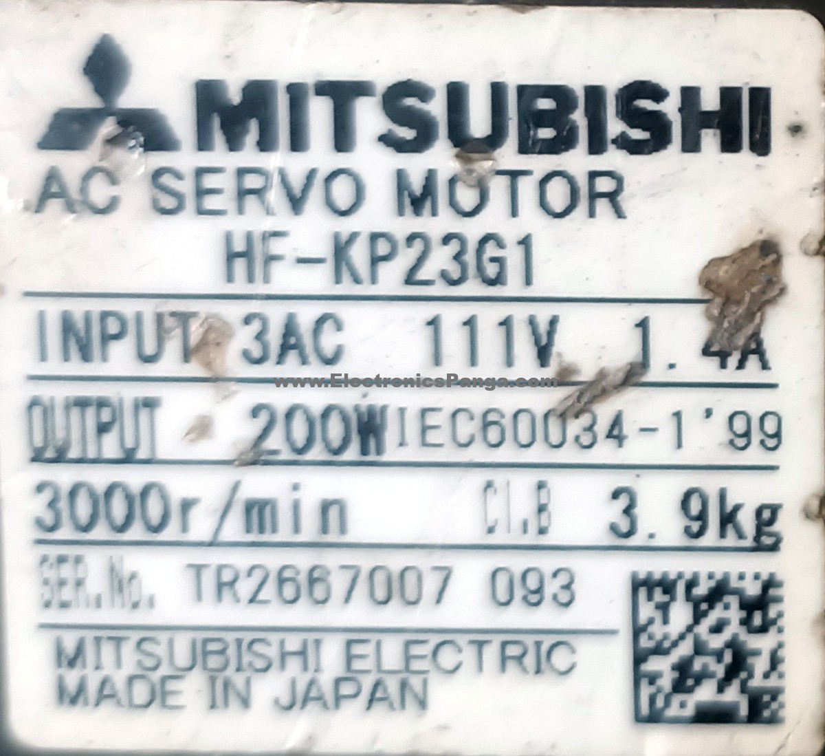 MITSUBISHI 200W (0.2Kw) HF-KP23G1 AC Servo Motor SM1352 - Image 2