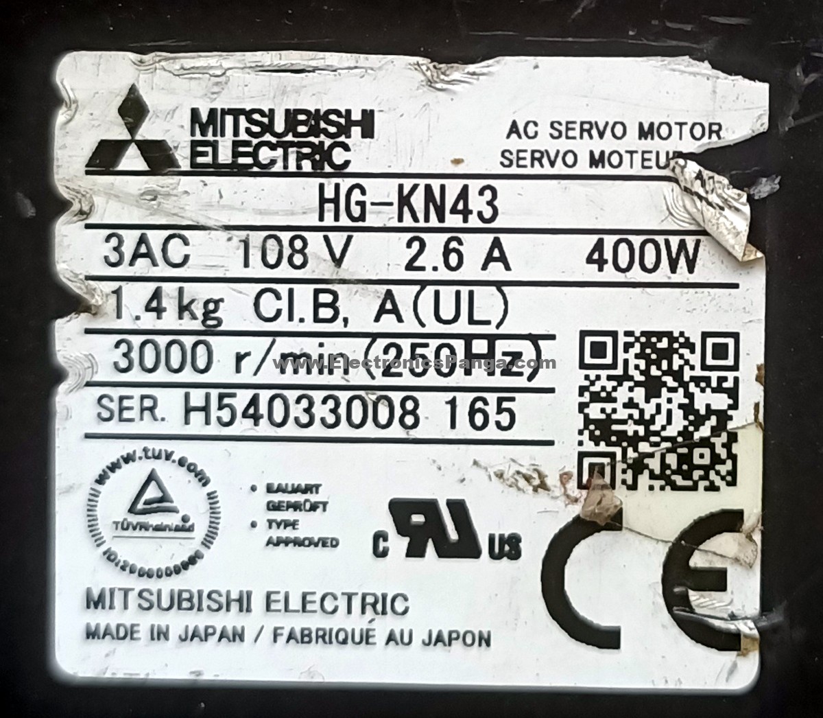 MITSUBISHI 400W (0.4Kw) HG-KN43 AC Servo Motor SM1357 - Image 2