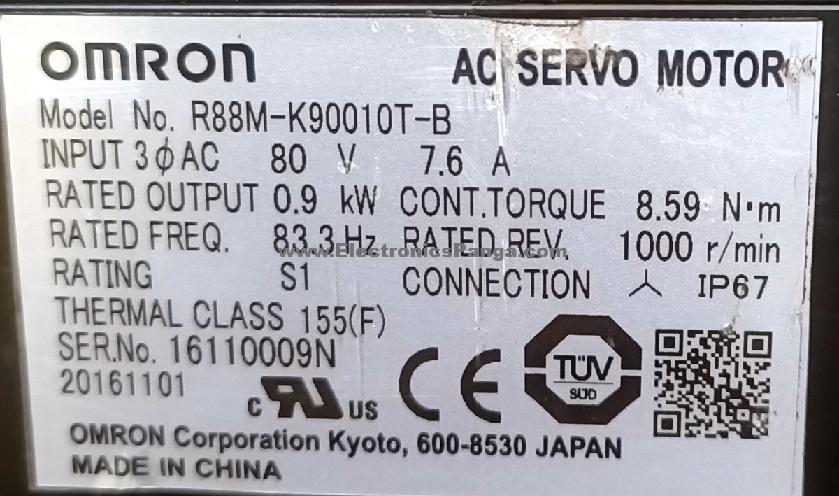 OMRON 0.9Kw (900W) R88M-K90010T-B AC Servo Motor SM1355 - Image 2