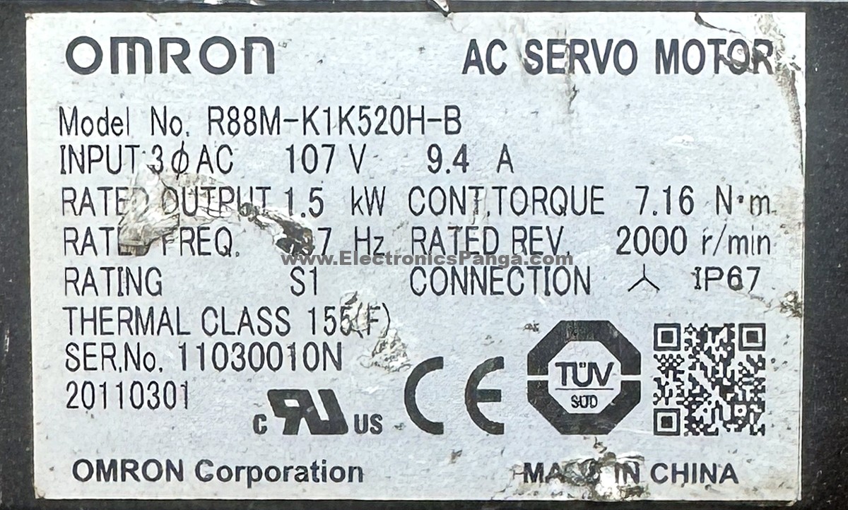 OMRON 1.5Kw (1500W) R88M-K1K520H-B AC Servo Motor SM1382 - Image 2