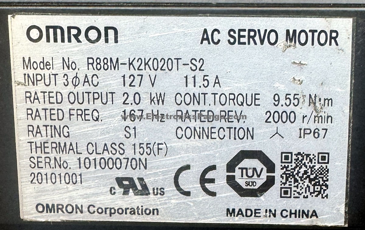 OMRON 2KW (2000W) R88M-K2K020T-S2 AC Servo Motor SM1381 - Image 2