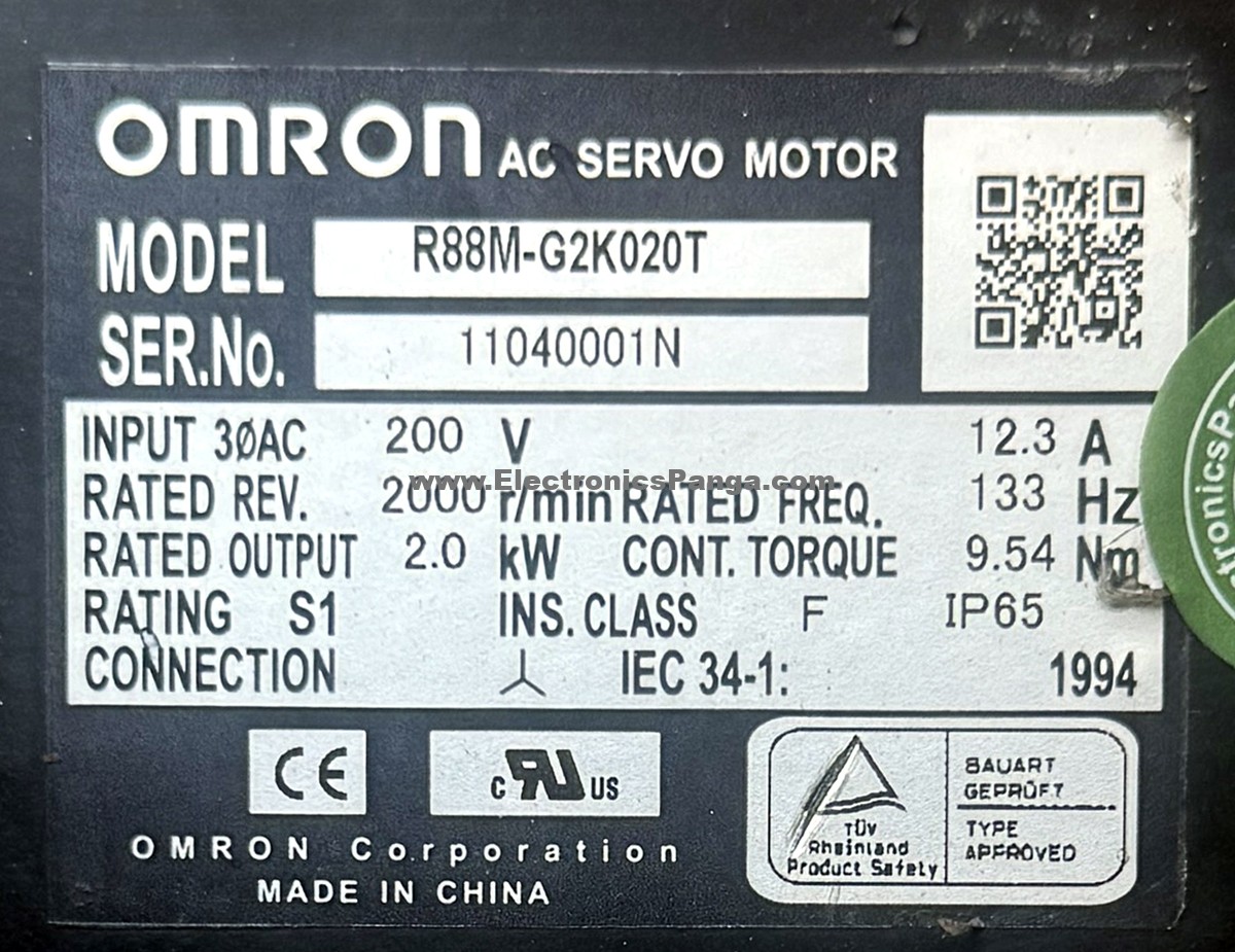 OMRON 2Kw (2000W) R88M-G2K020T AC Servo Motor SM1371 - Image 2