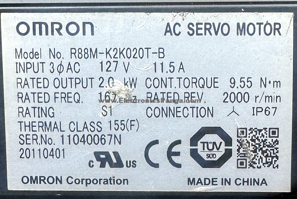 OMRON 2Kw (2000W) R88M-K2K020T-B AC Servo Motor SM1370 - Image 2