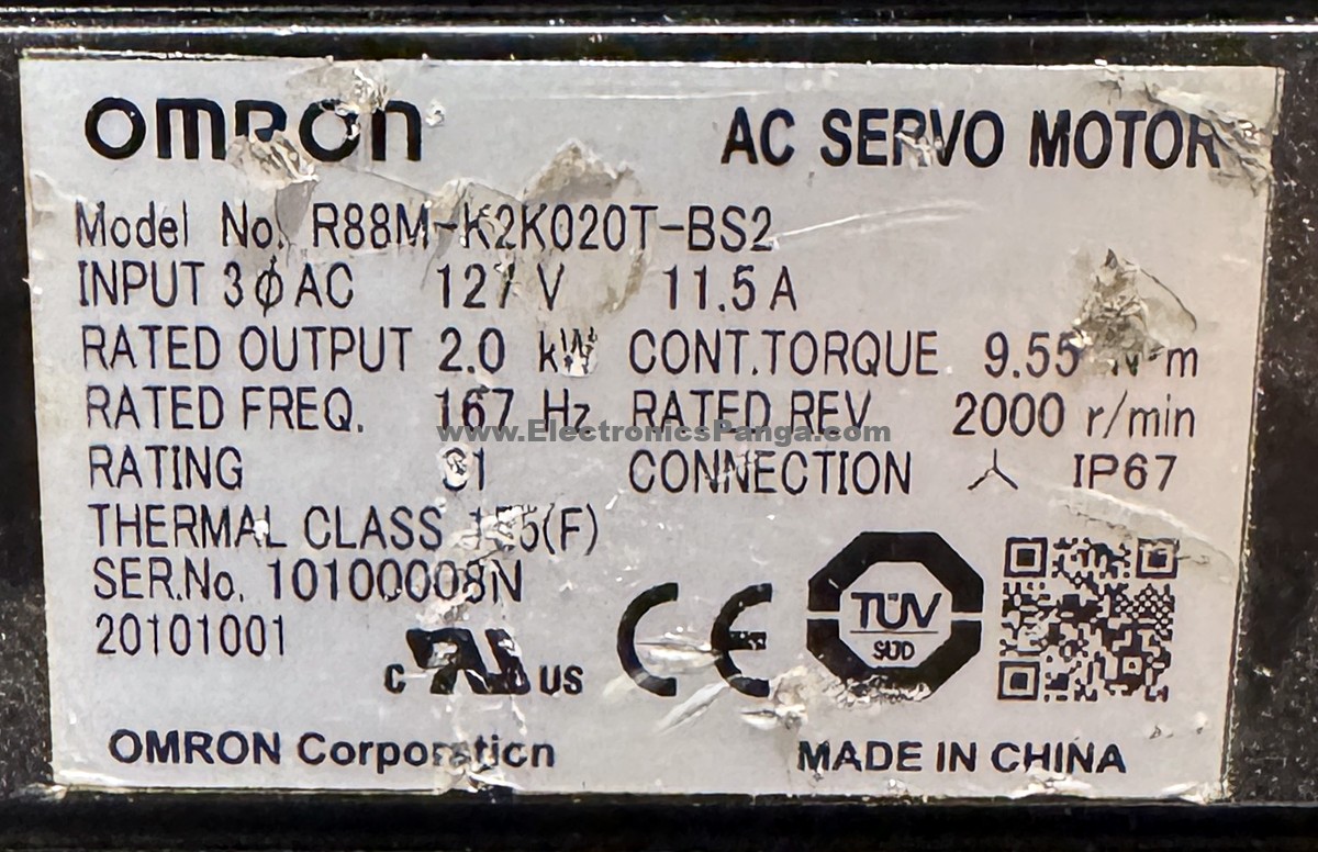 OMRON 2Kw (2000W) R88M-K2K020T-BS2 AC Servo Motor SM1372 - Image 2