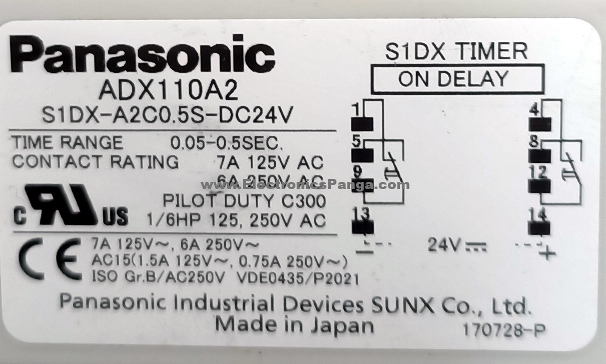 PANASONIC ADX110A2 S1DX-A2C0.5S-DC24V 24V/DC Timer Relay R58 - Image 2