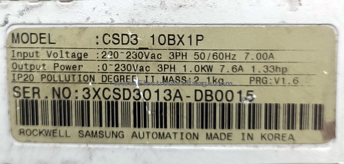 ROCKWELL SAMSUNG 1Kw (1000W) CSD3_10BX1P CSD3-10BX1P AC Servo Driver SD1533 - Image 2