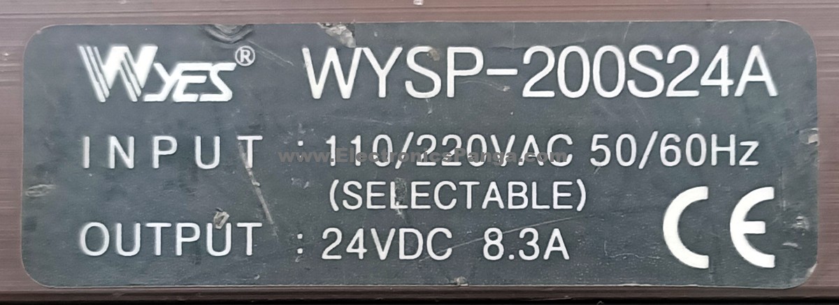 WYES WYSP-200A24A 24V/DC 8.3A AC To DC Single Output Switching Power Supply P433 - Image 2